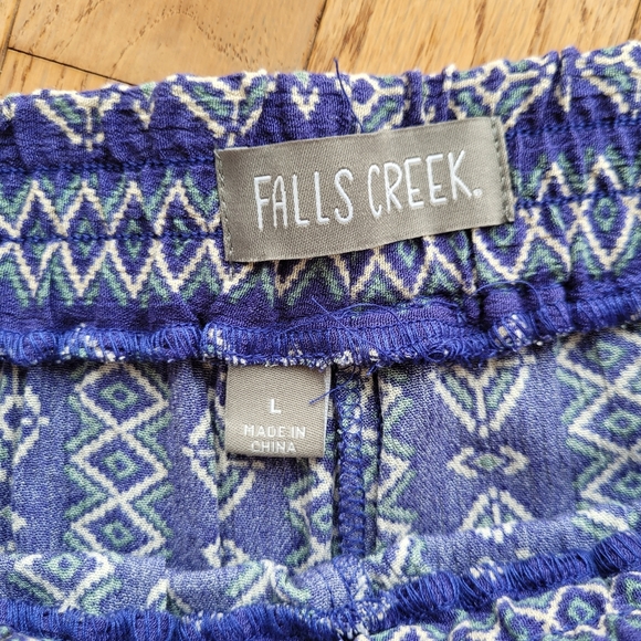 NWT Falls Creek Pull On Pants Women's Blue Purple Flowy Bohemian Size L - Picture 4 of 12